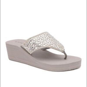 Olivia Miller Tavares Rhinestone Wedge Sandal